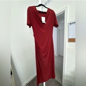 Zara Deep Red Midi Dress